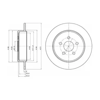 Jeu de 2 disques de frein arrière DELPHI BG4313