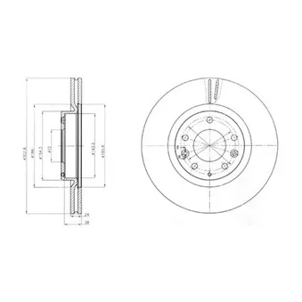 Jeu de 2 disques de frein avant DELPHI BG4316