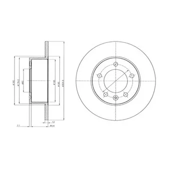 Jeu de 2 disques de frein arrière DELPHI BG4320