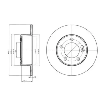 Jeu de 2 disques de frein arrière DELPHI BG4321