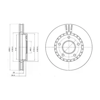 Jeu de 2 disques de frein avant DELPHI BG4323