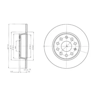 Jeu de 2 disques de frein arrière DELPHI BG4324