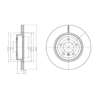 Jeu de 2 disques de frein avant DELPHI BG4325