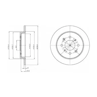 Jeu de 2 disques de frein arrière DELPHI BG4334
