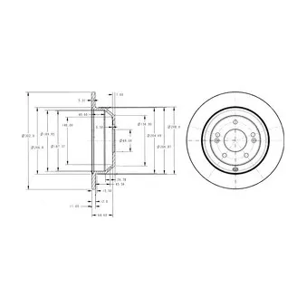 Jeu de 2 disques de frein arrière DELPHI BG4335