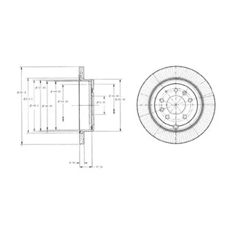 Jeu de 2 disques de frein arrière DELPHI