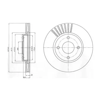 Jeu de 2 disques de frein avant DELPHI BG4337