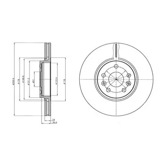 Jeu de 2 disques de frein avant DELPHI BG4338C