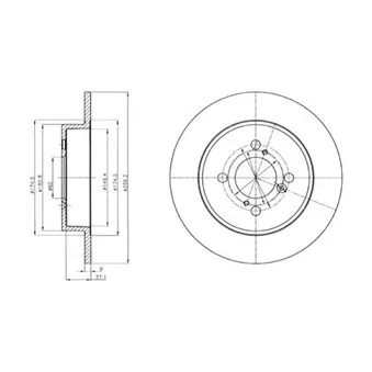 Jeu de 2 disques de frein arrière DELPHI