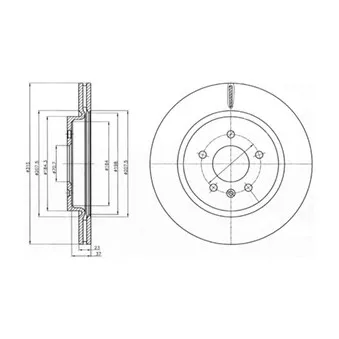 Jeu de 2 disques de frein arrière DELPHI BG4388
