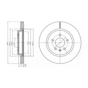 Jeu de 2 disques de frein arrière DELPHI BG4388C