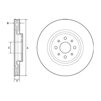 Jeu de 2 disques de frein avant DELPHI