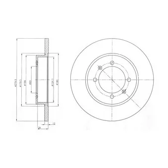 Jeu de 2 disques de frein arrière DELPHI BG4538C