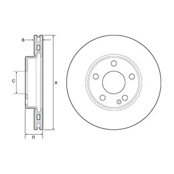 Jeu de 2 disques de frein avant DELPHI BG4554C
