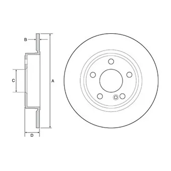 Jeu de 2 disques de frein arrière DELPHI BG4555C