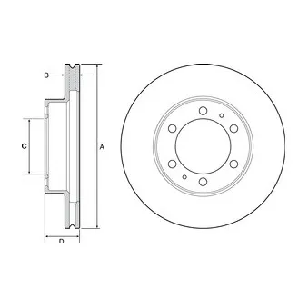Jeu de 2 disques de frein avant DELPHI