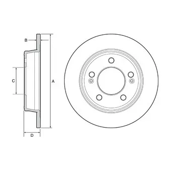 Jeu de 2 disques de frein arrière DELPHI