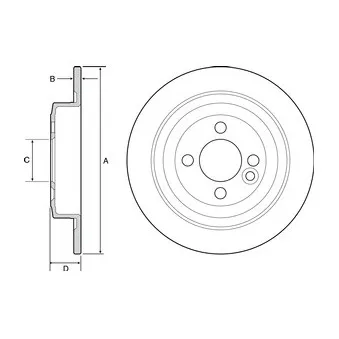 Jeu de 2 disques de frein arrière DELPHI BG4560