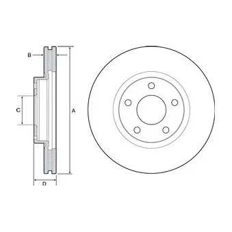 Jeu de 2 disques de frein avant DELPHI BG4562C