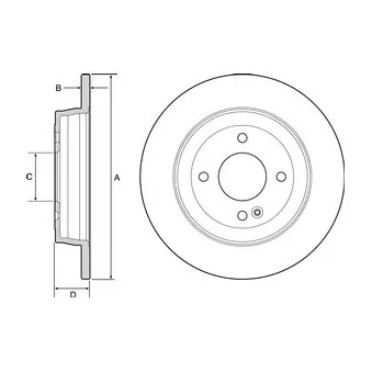 Jeu de 2 disques de frein arrière DELPHI BG4564