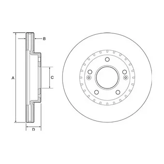 Jeu de 2 disques de frein avant DELPHI BG4565