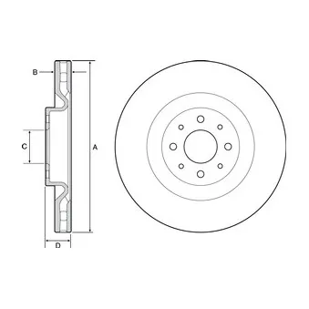 Jeu de 2 disques de frein avant DELPHI BG4566