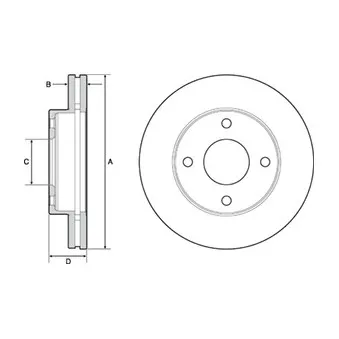 Jeu de 2 disques de frein avant DELPHI BG4651C