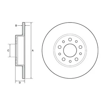 Jeu de 2 disques de frein arrière DELPHI BG4655C