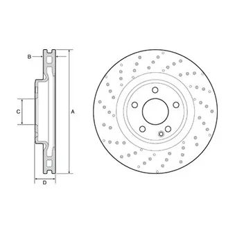 Jeu de 2 disques de frein avant DELPHI BG4658C