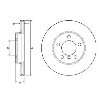 Jeu de 2 disques de frein avant DELPHI BG4668C
