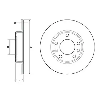 Jeu de 2 disques de frein arrière DELPHI BG4670C