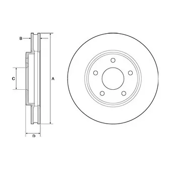Jeu de 2 disques de frein avant DELPHI