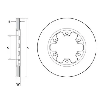 Jeu de 2 disques de frein arrière DELPHI BG4680C