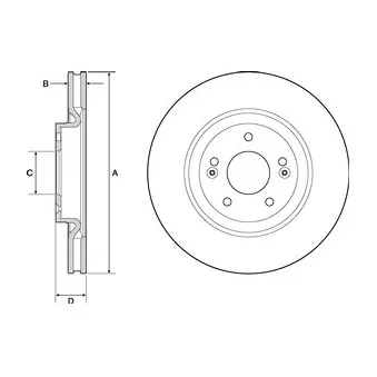 Jeu de 2 disques de frein avant DELPHI BG4683C