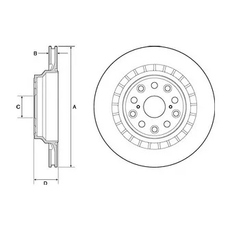 Disque de frein arrière gauche DELPHI BG4684C