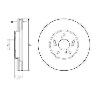 Jeu de 2 disques de frein avant DELPHI BG4687