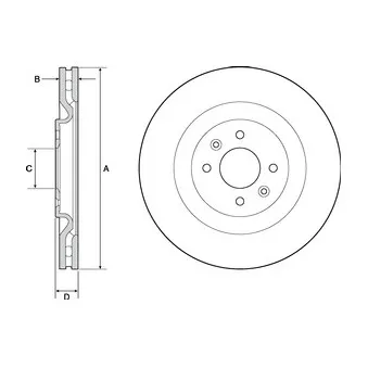 Jeu de 2 disques de frein avant DELPHI BG4689C