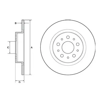 Jeu de 2 disques de frein arrière DELPHI BG4690C