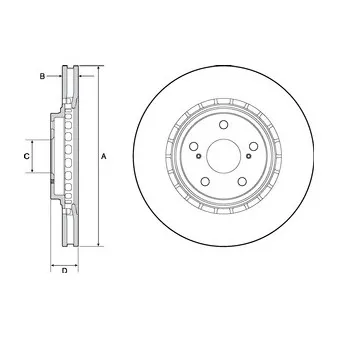 Jeu de 2 disques de frein avant DELPHI