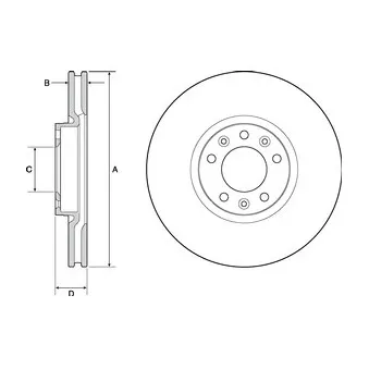 Jeu de 2 disques de frein avant DELPHI BG4696C