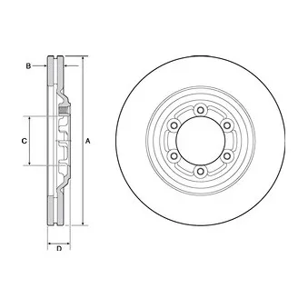 Jeu de 2 disques de frein avant DELPHI