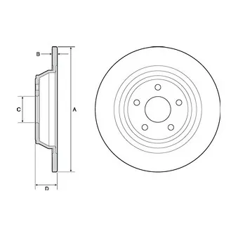 Jeu de 2 disques de frein arrière DELPHI