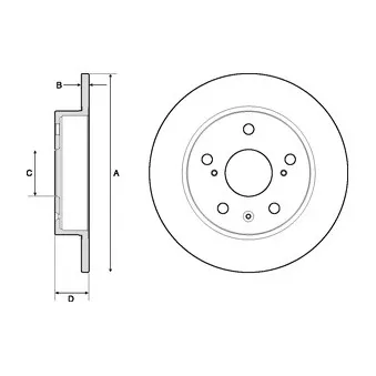 Jeu de 2 disques de frein arrière DELPHI BG4709C