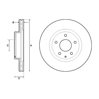 Jeu de 2 disques de frein avant DELPHI