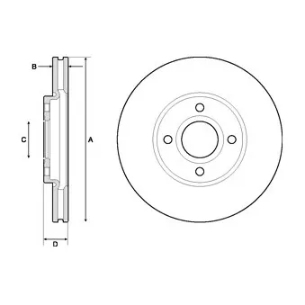Jeu de 2 disques de frein avant DELPHI BG4715C