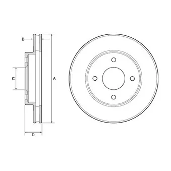 Jeu de 2 disques de frein avant DELPHI BG4742C