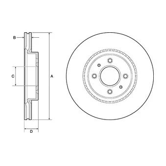 Jeu de 2 disques de frein avant DELPHI BG4743C