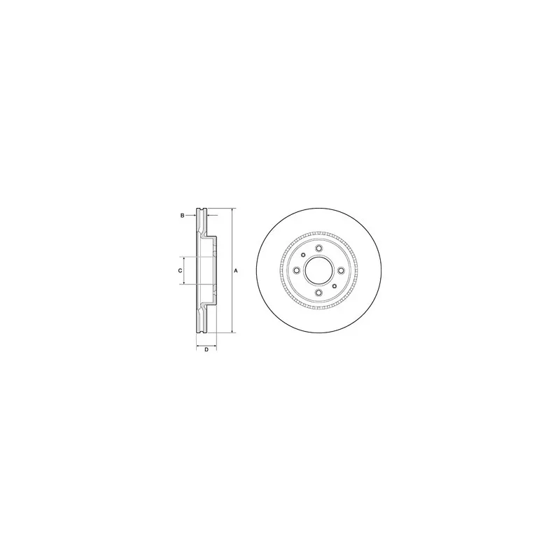 Jeu de 2 disques de frein avant DELPHI BG4743C