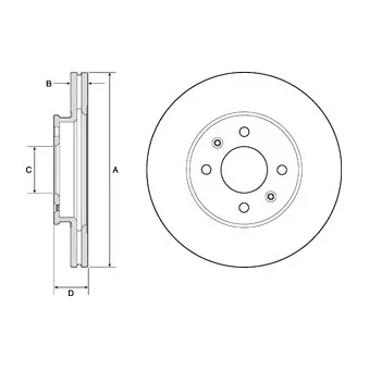 Jeu de 2 disques de frein avant DELPHI