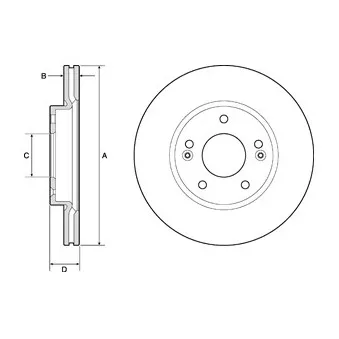 Jeu de 2 disques de frein avant DELPHI